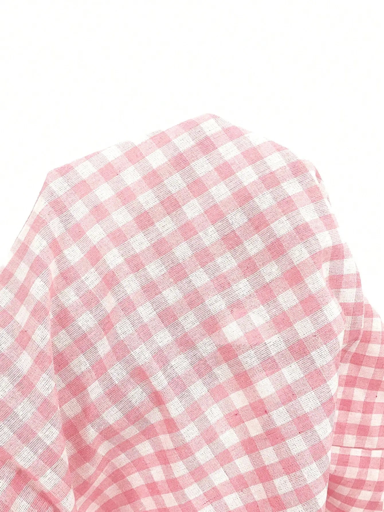 Plus Size Pink Gingham Cami  Spaghetti Strap Ruffle Hem  Sundress
