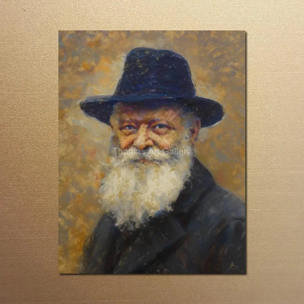 Traditional Judaica Rabbi Portrait  HD Canvas Print