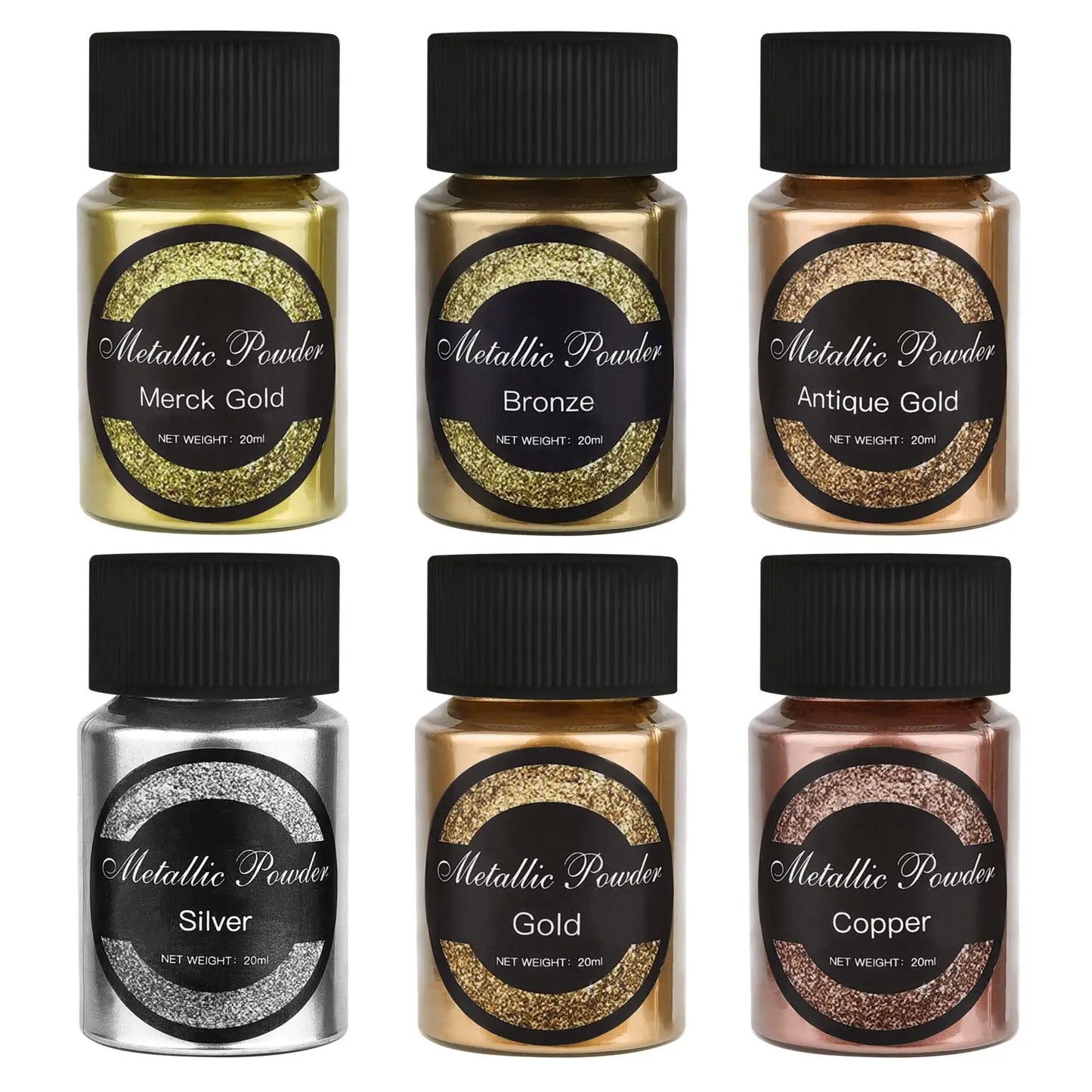 6 Color Metallic Gold Silver  Pigment Pearlescent Colorant Pearl Pigment Dye UV Resin Epoxy Color