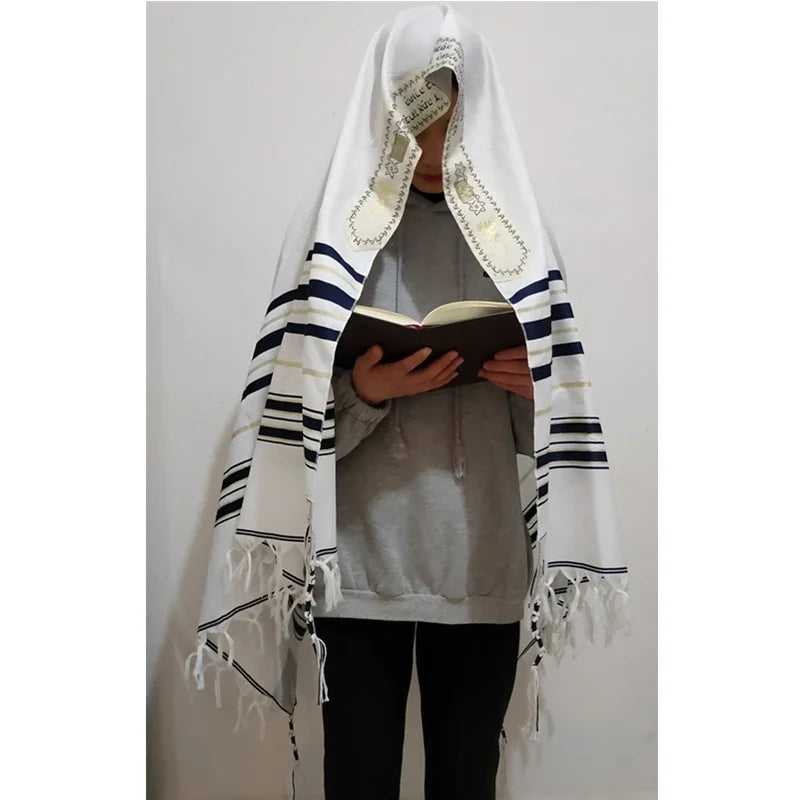Tallit Prayer Shawl Plus Size Polyester and Talit Bag