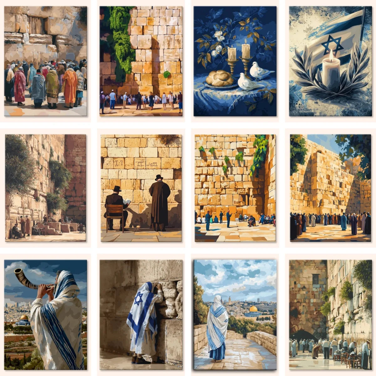 Old City Israel Diamond Art Painting DIY Full Cross Mosaic Embroidery Stitch Kit
