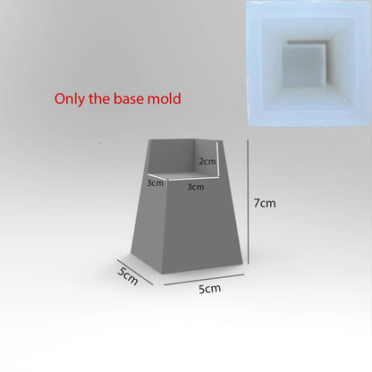Reusable Silicone Mold with Hebrew Shalom Chai Candle and a Creative Candle Base  for Jewish Holiday,