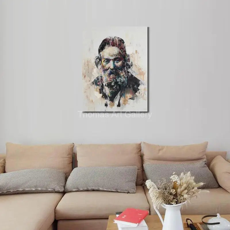 Traditional Judaica Rabbi Portrait  HD Canvas Print