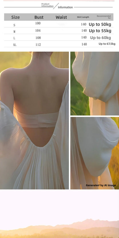 Loose Sleeveless Backless Long Cotton Polyester Dress