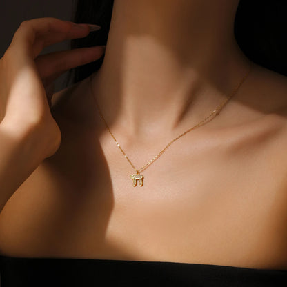 Judaica CHAI Charm 925 Sterling Silver or Gold  Zircon Necklace
