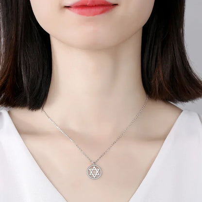 Judaic Star of David 925 Sterling Silver Necklace