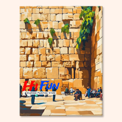 Old City Israel Diamond Art Painting DIY Full Cross Mosaic Embroidery Stitch Kit