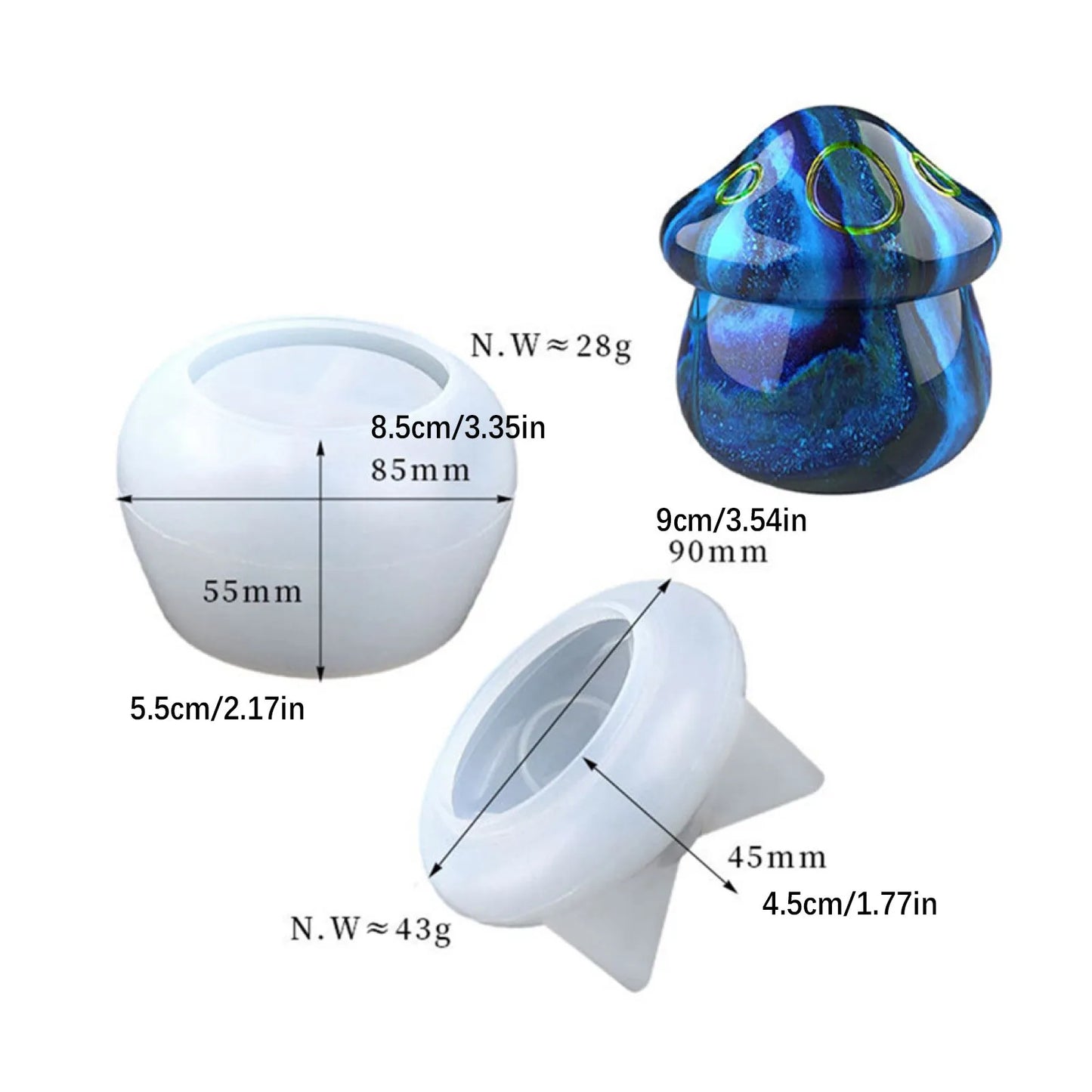 Unique Mushroom Jar Shaped Silicone Mold for Epoxy Resin
