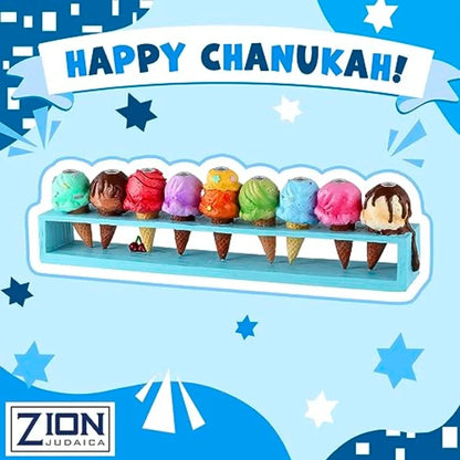 Hanukkah 's Ice Cream Menorah Painted in Vibrant Colors