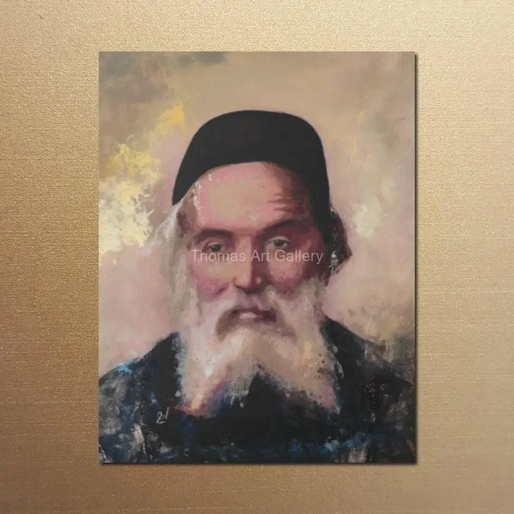 Traditional Judaica Rabbi Portrait  HD Canvas Print