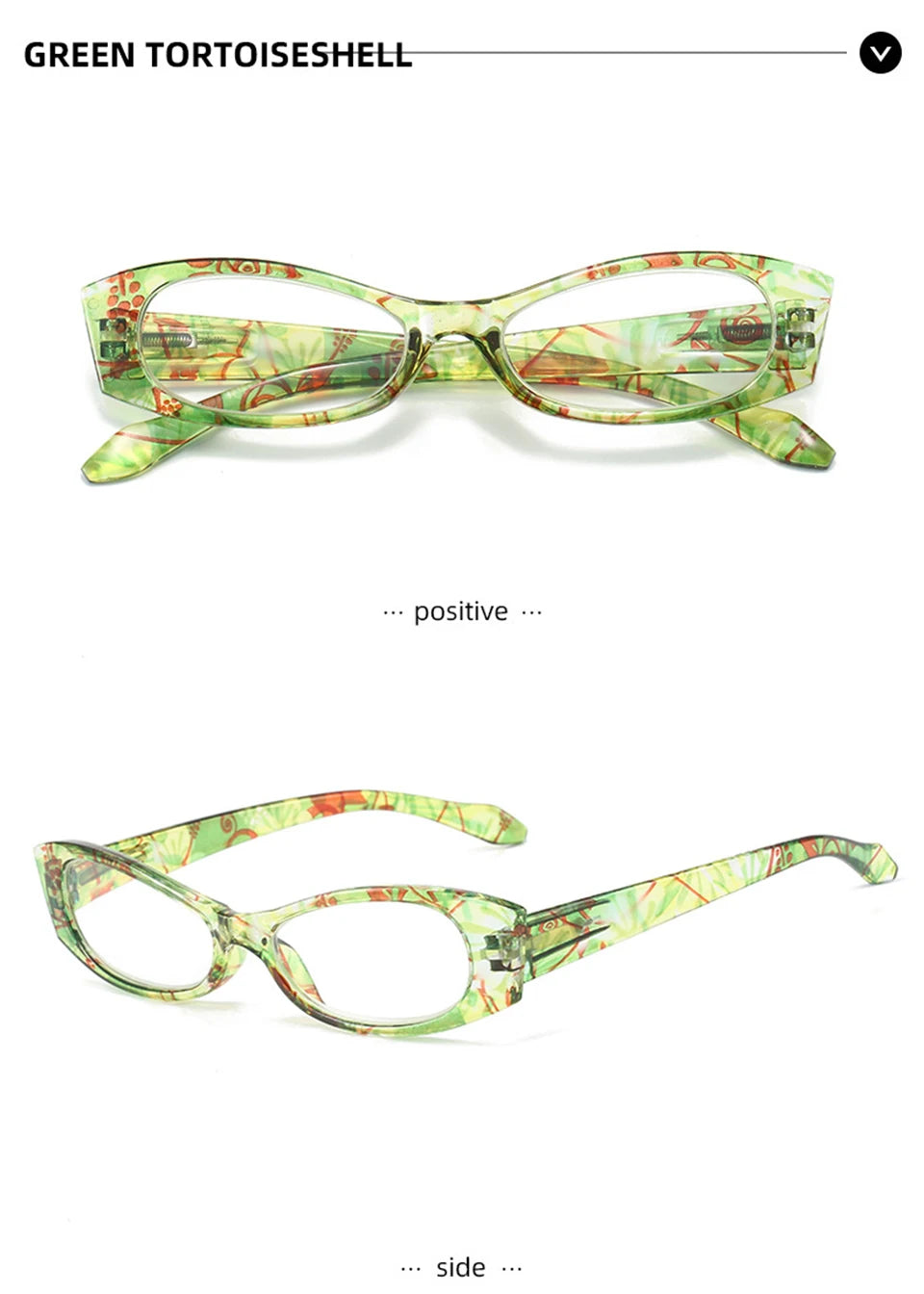 4-Piece Presbyopic  Floral Women's Spring Hinge Reading Glasses Set with PC Case
