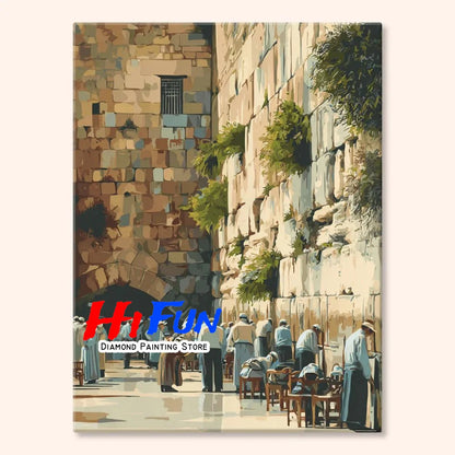 Old City Israel Diamond Art Painting DIY Full Cross Mosaic Embroidery Stitch Kit