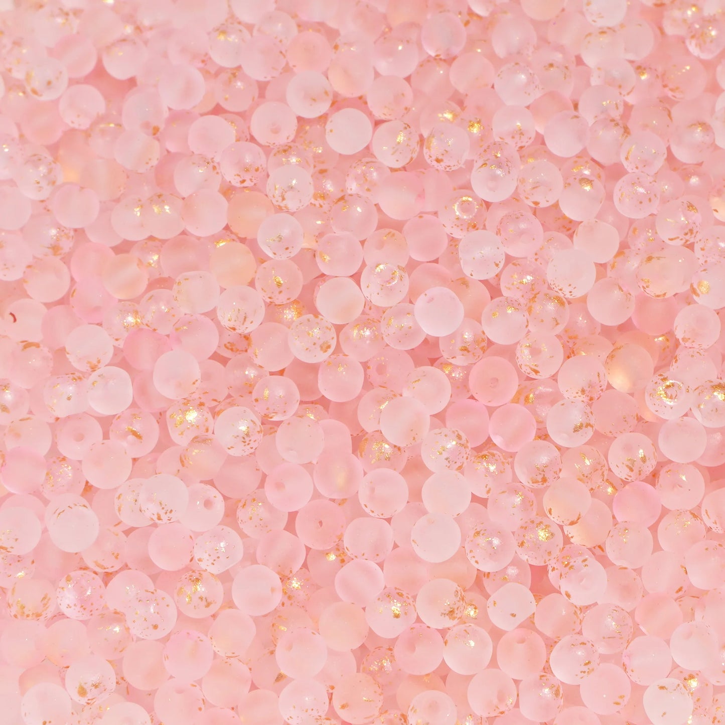 100Pcs 4mm High Quality Frosted Gold Splattered Glass Rice Beads Loose Beads