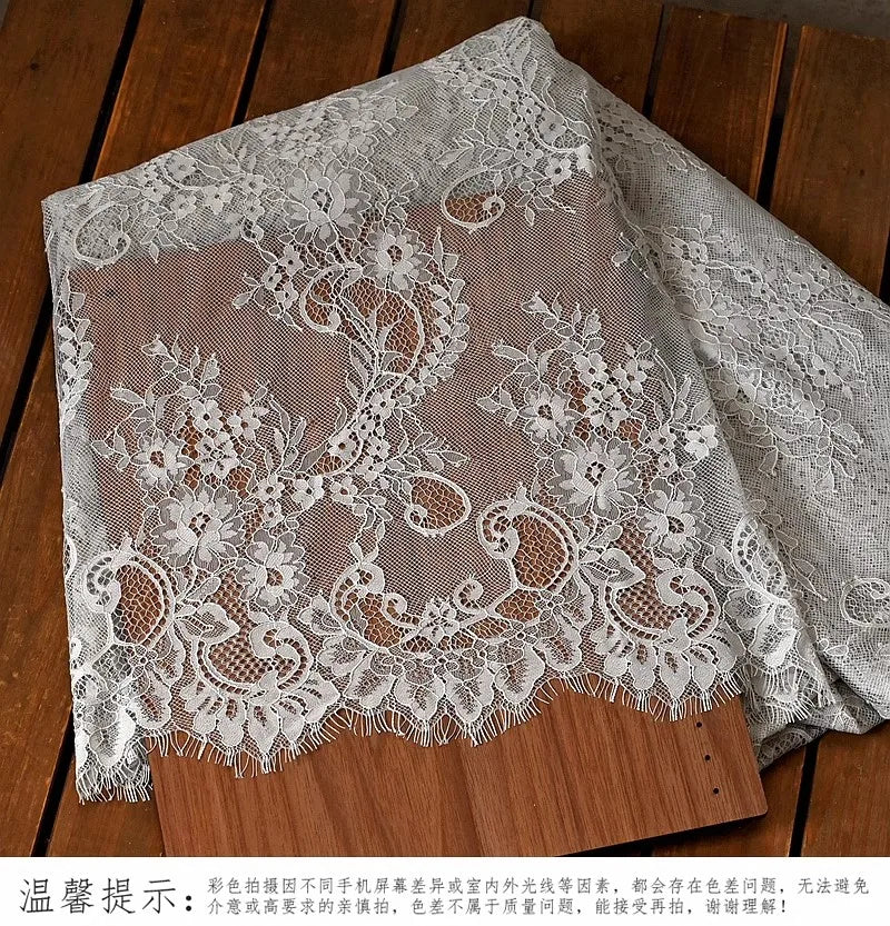 150cm Width 3Meters/lot Off White French Chantilly Lace Fabric