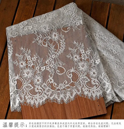 150cm Width 3Meters/lot Off White French Chantilly Lace Fabric
