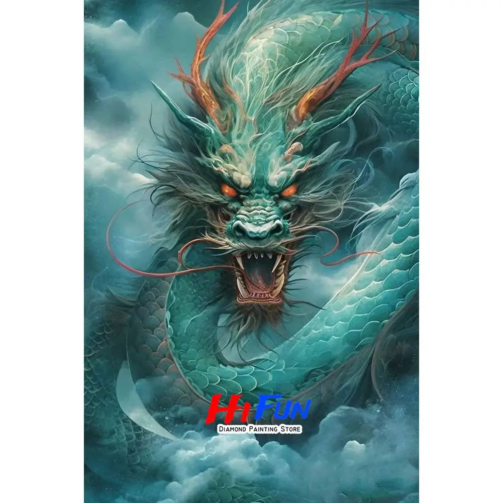 5D DIY Diamond Painting Golden Dragon Embroidery Mosaic Stitch