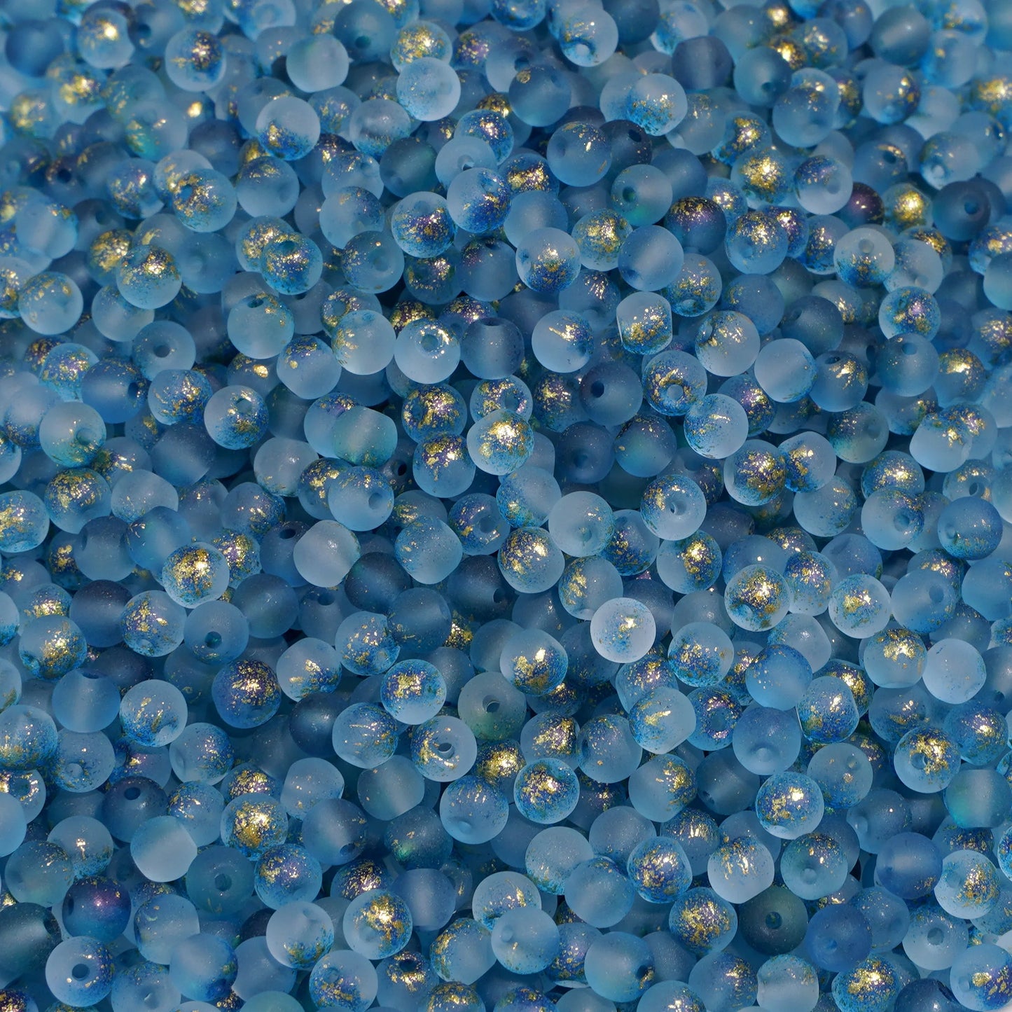 100Pcs 4mm High Quality Frosted Gold Splattered Glass Rice Beads Loose Beads