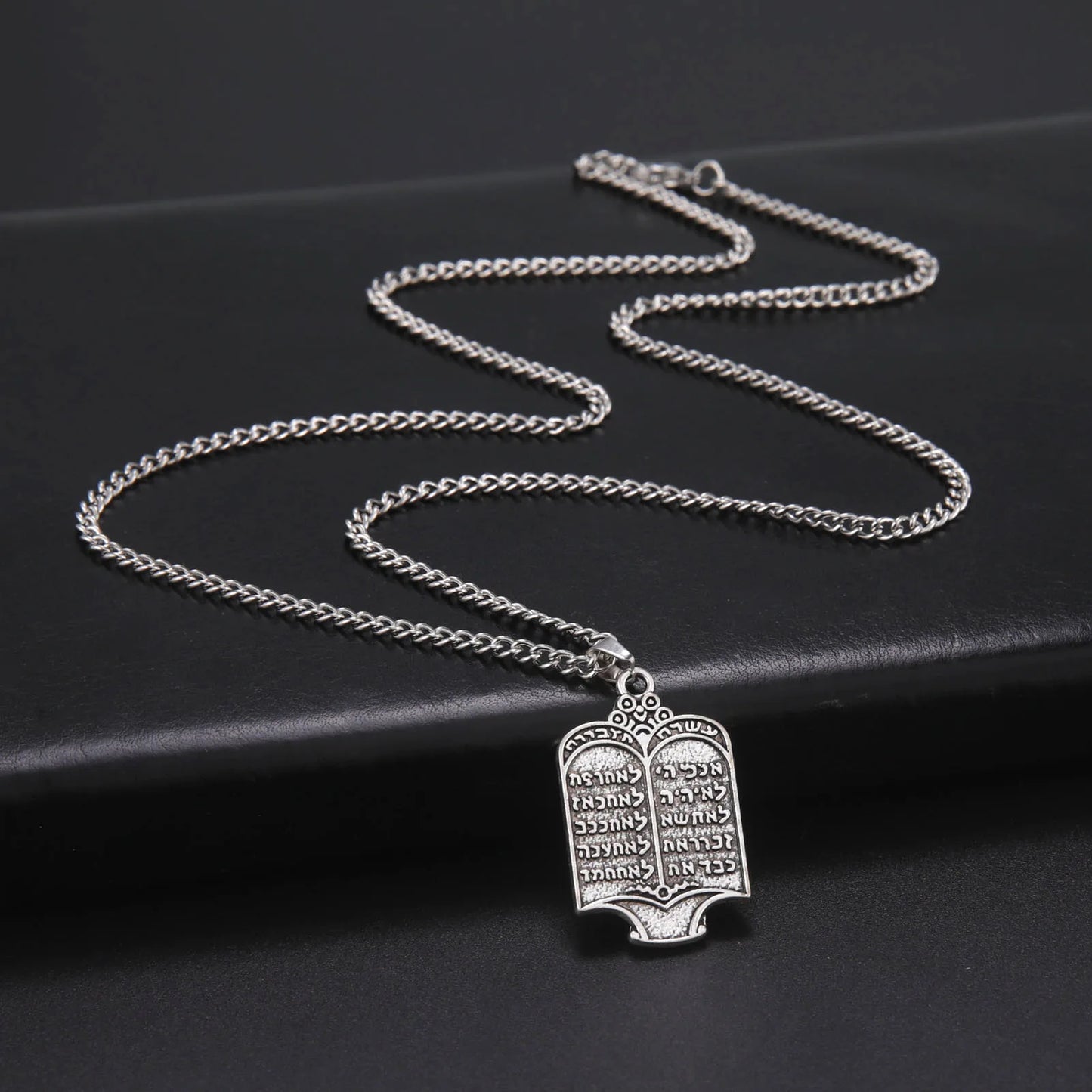 Judaica  Moses 10 Commandments Tablets Pendant Necklace