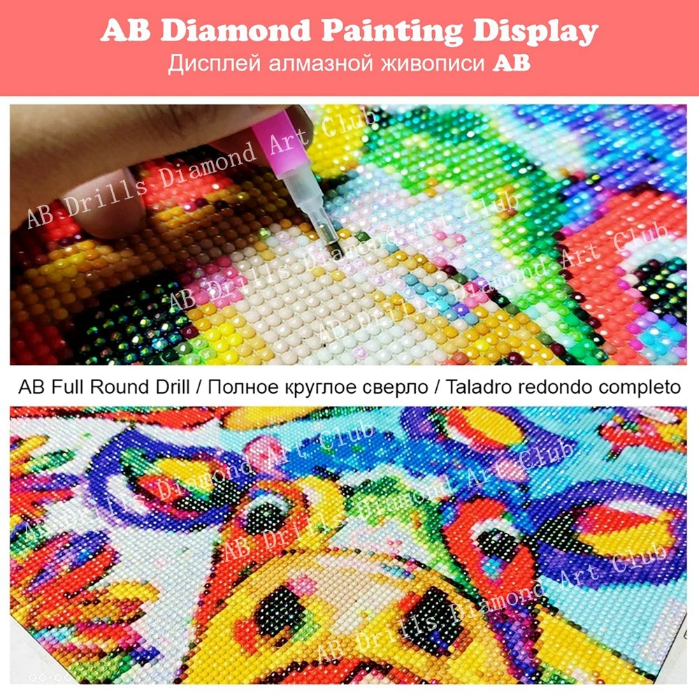 5D DIY AB Drills Diamond Painting Heavy Metal Rock Kiss Band Cross Stitch Kit