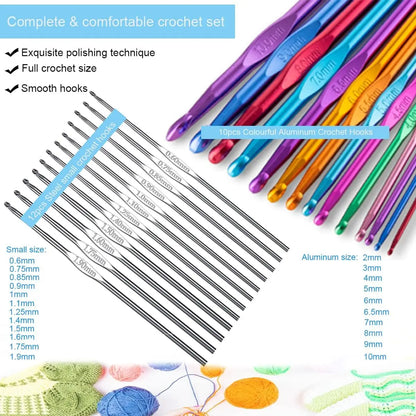 102pcs Complete Crochet Kit with Ergonomic Needles for Arthritic Hands, for Beginners & Experienced Crocheters