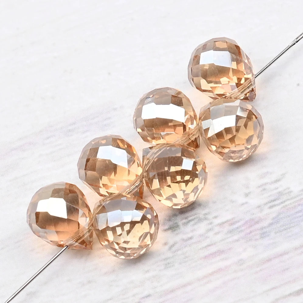 10*8mm Czech Crystal Waterdrop Beads Shiny Faceted Glass Strawberry Beads
