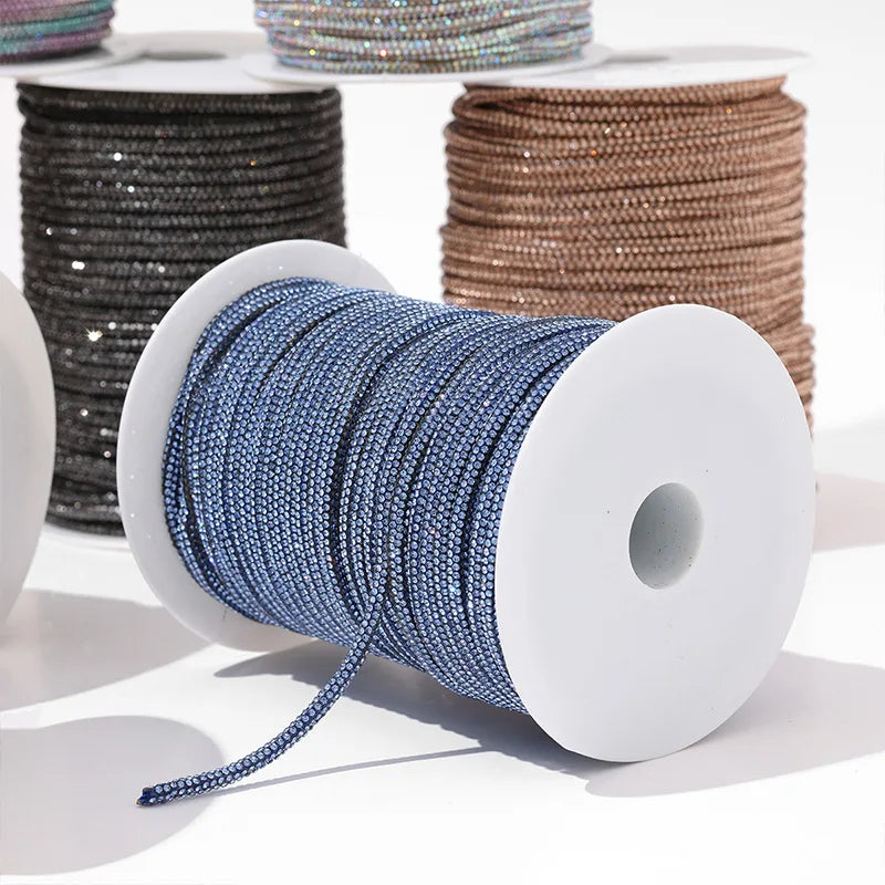 10yards 4mm Crystal Rhinestone Cord Trim Glass Diamond Rope