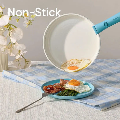 9pcs Pots and Pans Ceramic Cookware Sets Non Stick with Detachable Handle