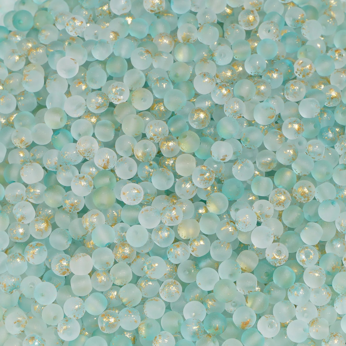 100Pcs 4mm High Quality Frosted Gold Splattered Glass Rice Beads Loose Beads