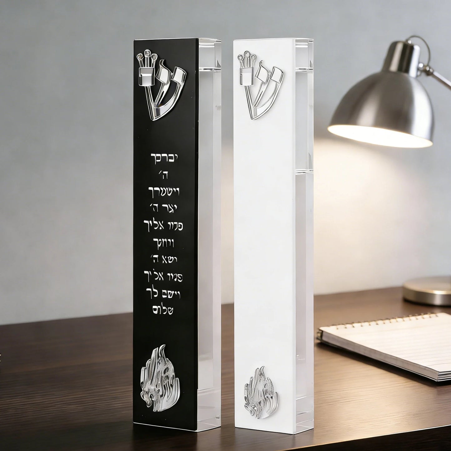 Acrylic 3D Cut Jewish Mezuzah with Home Blessing