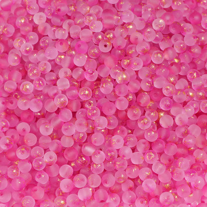 100Pcs 4mm High Quality Frosted Gold Splattered Glass Rice Beads Loose Beads