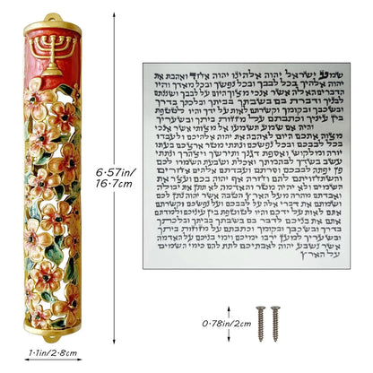 Judaica Hand Painted  Door Mezuzah with Zinc Alloy  Screw