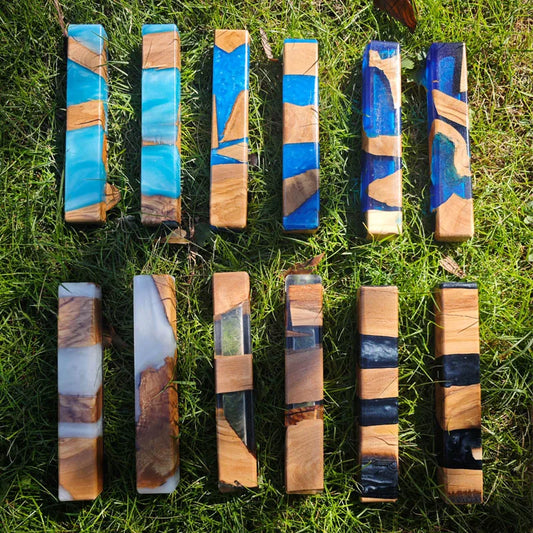 4inch Scroll Handcrafted Resin Olive Wood Mezuzah