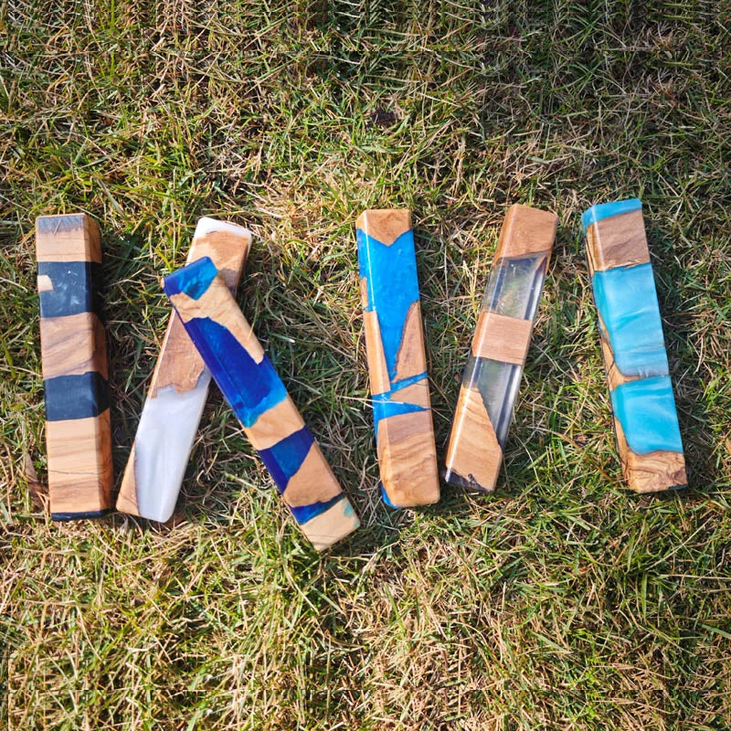 4inch Scroll Handcrafted Resin Olive Wood Mezuzah