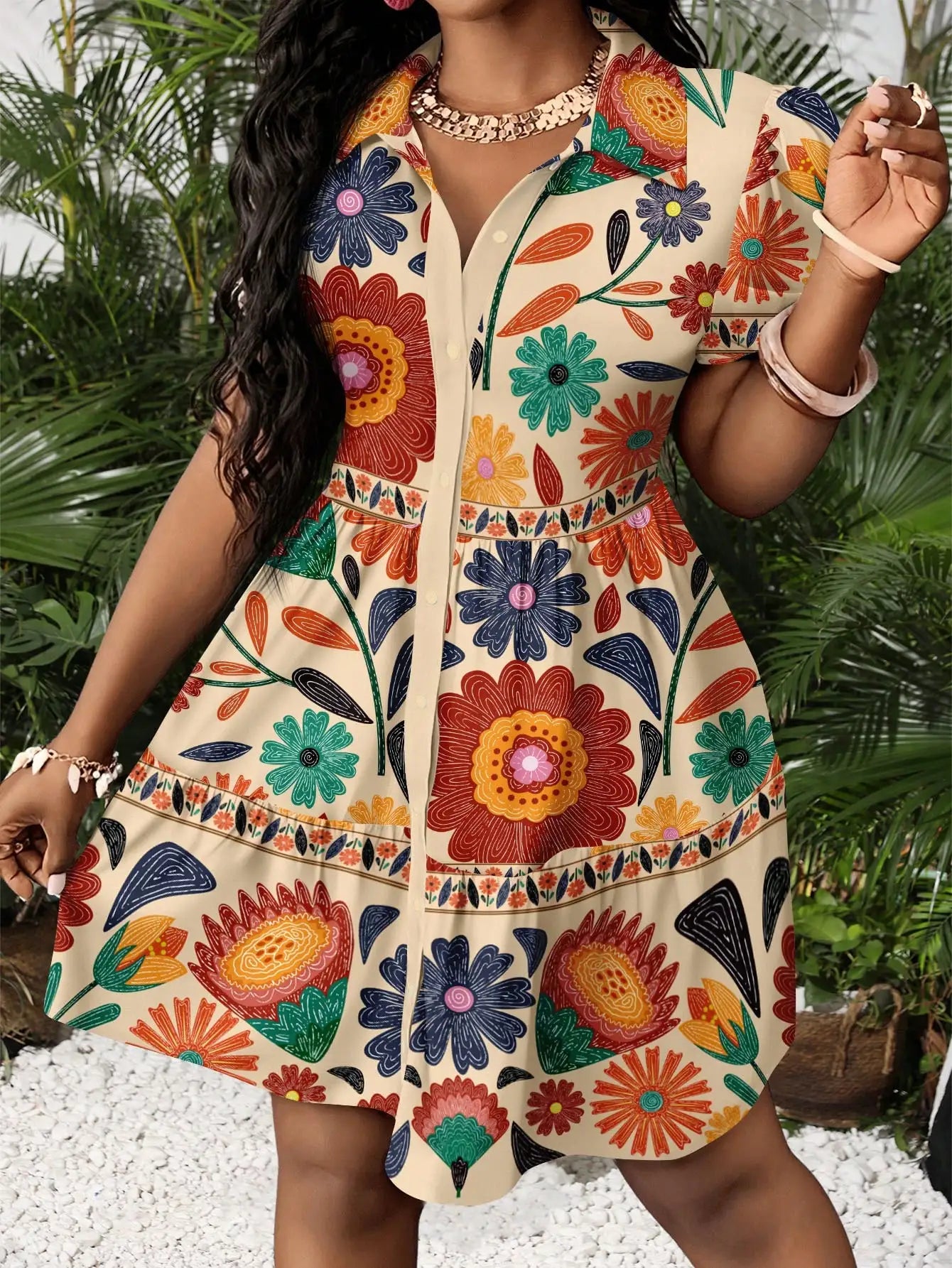 Women's Floral Print Puff Sleeve A-Line Mini Dress  Boho Summer Dress