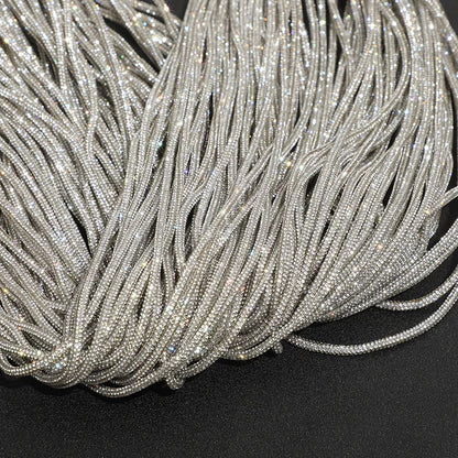 2 Yards Rhinestone Rope Glitter 4mm Crystal Tube Cord Trimming