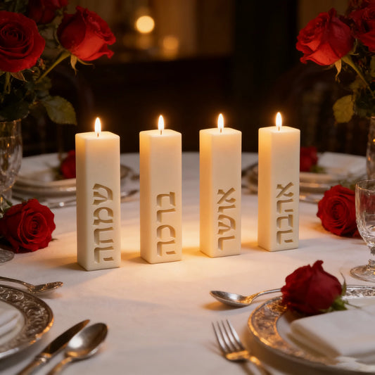 Silicone Mold  to make Jewish Festival Candles with Hebrew Blessing on Sides