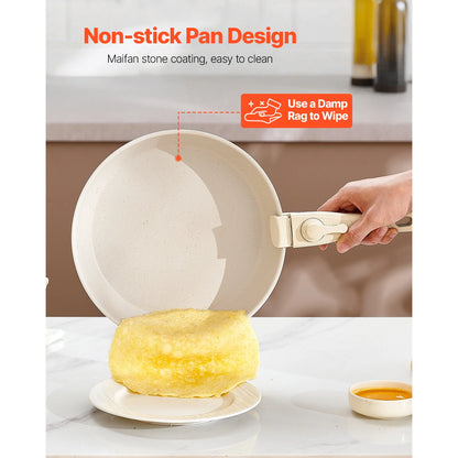 17 Piece  Pots and Pans Nonstick Detachable Handle Kitchen Space Saver Cooking Sets
