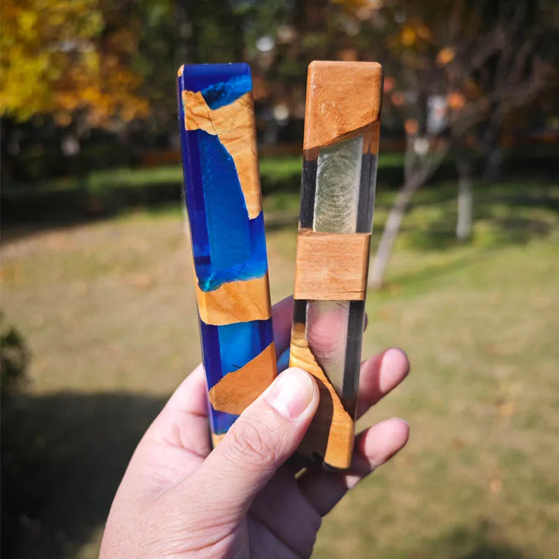 4inch Scroll Handcrafted Resin Olive Wood Mezuzah