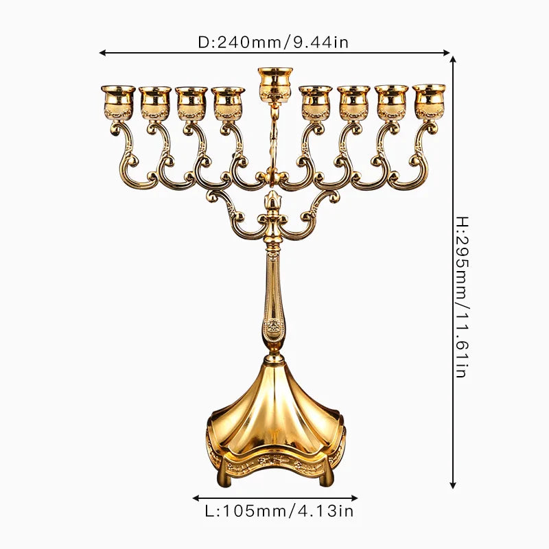 Jewish Gold  Hanukkah Menorah