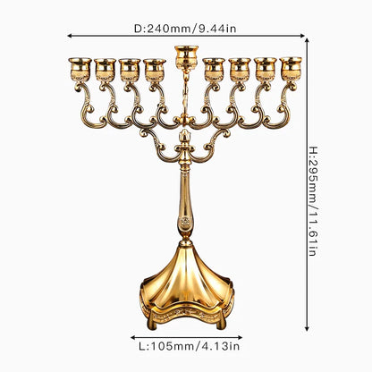 Jewish Gold  Hanukkah Menorah