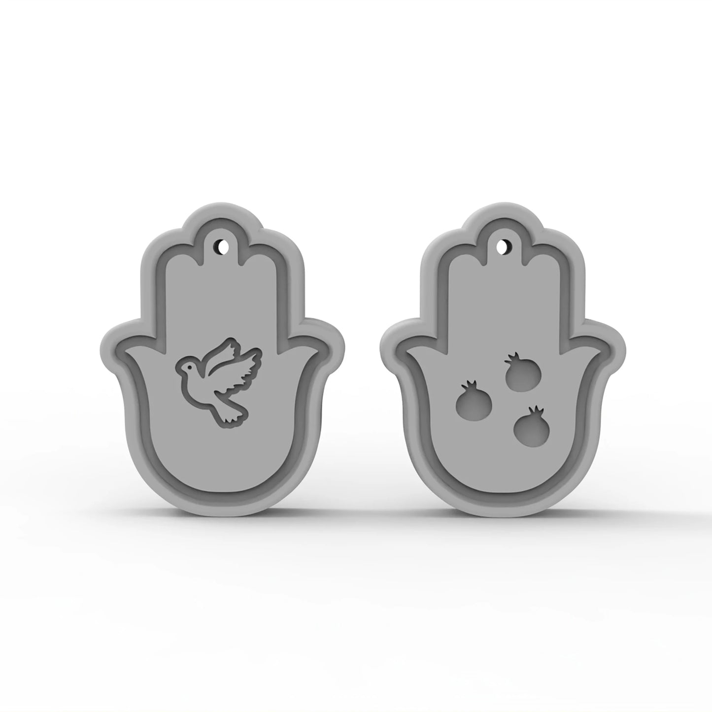 Jewish Holiday Silicone Mold - Pomegranate, Bird and Blessing Hebrew Pattern for Resin  or Concrete Casting