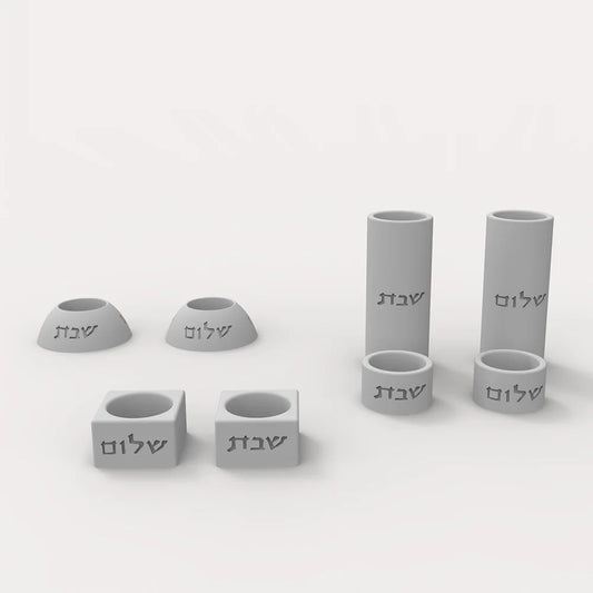 Judaica Silicone Mold For Shabbat Candle Holders Set