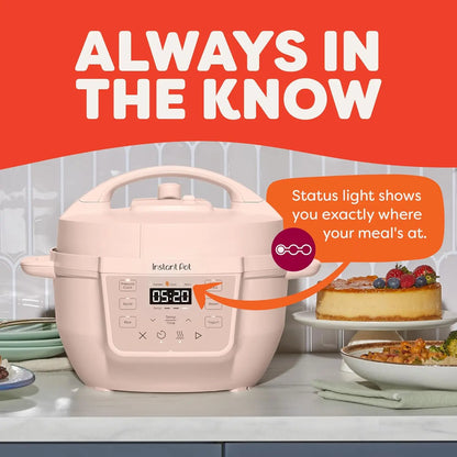 4QT Mini 7-in-1 Multi-Cooker: Pressure Cook, Slow Cook, Sauté, Steam, Rice Maker, Yogurt & Warmer