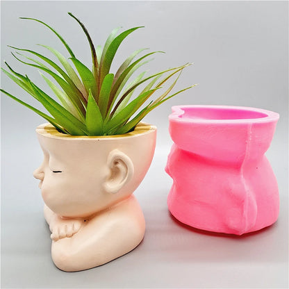 Silicone Mold New Baby Flower Pot  Resin  Candle Concrete Crystal Dropper Mold DIY Handmade Crafts