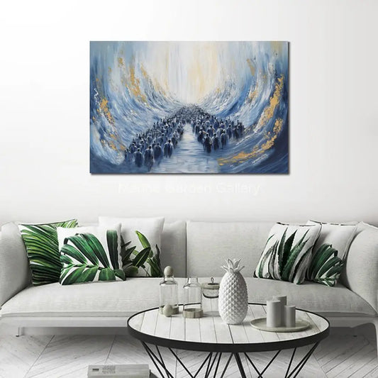 Abstract  Handmade Jerusalem Canvas Judaica  Artwork Oil Paintings