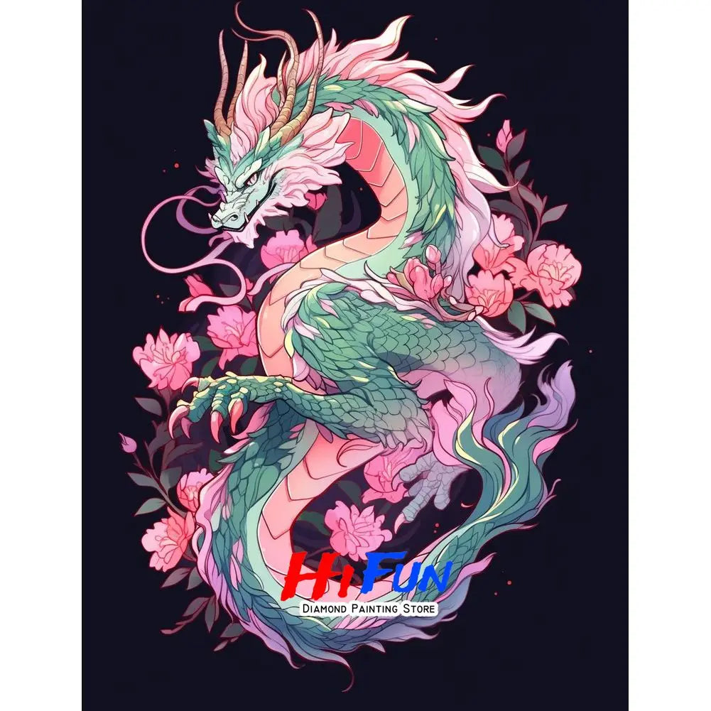 5D DIY Diamond Painting Golden Dragon Embroidery Mosaic Stitch