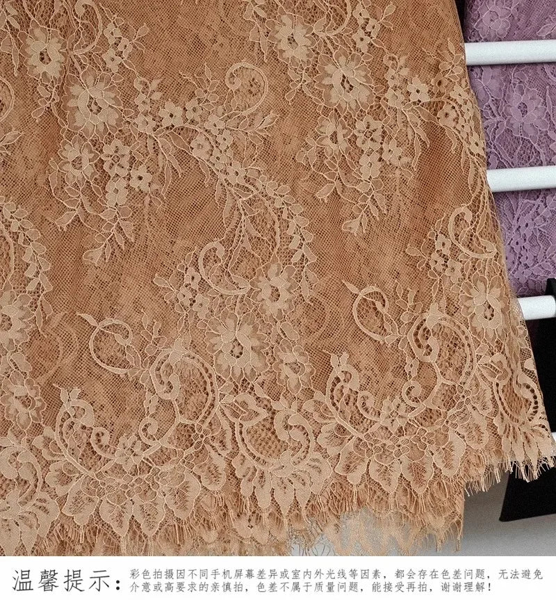 150cm Width 3Meters/lot Off White French Chantilly Lace Fabric