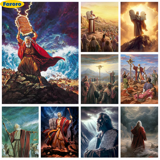 Judaica Moses Diamond Painting Embroidery Cross Stitch Kit