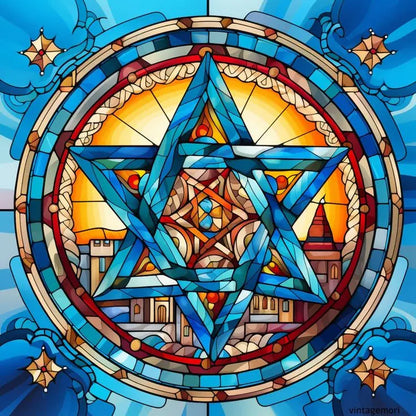 DIY Diamond Painting Star of David Cross Stitch Judaism Wall Art