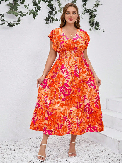 Plus Size  Floral Print Boho Sundress